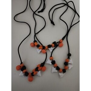 Vintage Pumpkin Jack O Lantern Ghost  Black Orange Bow Heart Beads Halloween Lot